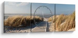 Kép - Homokos strand Langeoog szigetén, Németországban (órával) (90x30 cm)