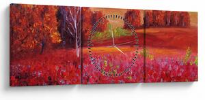 Egy vörös táj képe (órával) (90x30 cm)