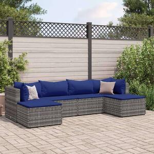 Polyrattan Kerti Ülőgarnitúra - 6 részes - Szürke