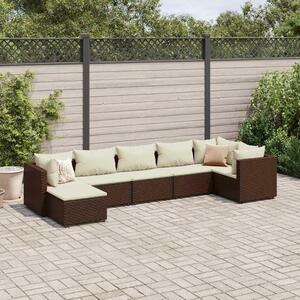 VidaXL Polyrattan Kerti Ülőgarnitúra - 7 részes - Barna