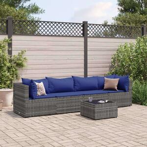 VidaXL Polyrattan Kerti Ülőgarnitúra - 5 részes - Szürke