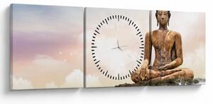 Kép - Buddha vigyáz a földre (órával) (90x30 cm)