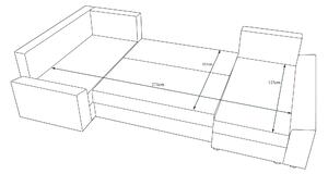 PARI elegáns U-alakú ülőgarnitúra - világos szürke / szürke