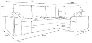 DAGMAR tágas és modern ülőgarnitúra - bézs / világos szürke