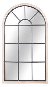 Ablak alakú tükör, fa kerettel, barna - MANOIR