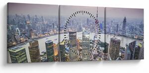 Kép - Shanghai, Kína (órával) (90x30 cm)