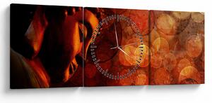 Kép - Buddha piros tónusokkal (órával) (90x30 cm)
