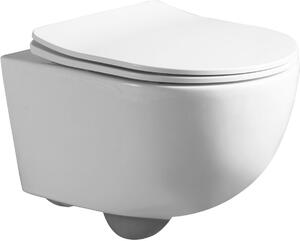 LaVita Brava miska WC wisząca bez kołnierza z deską wolnoopadającą biały połysk