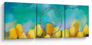 Sárga tulipán képe (órával) (90x30 cm)