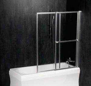 Polysan Olbia zuhanyparaván 123 cm kétrészes ezüst fényes/átlátszó üveg 30317