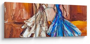 Kép - táncos, olajfestmény (órával) (90x30 cm)