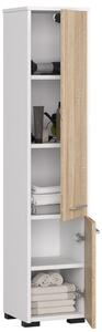 Fürdőszoba szekrény FIN 2D - fehér/sonoma tölgy