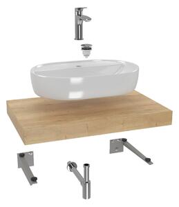 Fürdőszobai szett SAT egy tányérral a mosdókagyló alatt Dolce 80x8x50 cm tölgy halifax KSETDO1