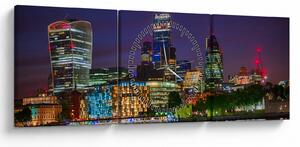 Kép - esti London (órával) (90x30 cm)