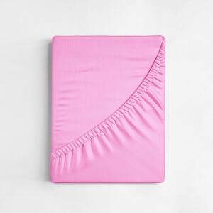 Jersey gumis lepedő, rózsaszín, 100x200 cm