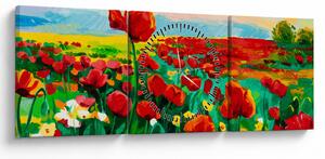 Kép egy mező mákkal (órával) (90x30 cm)