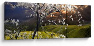 Kép - Virágzó fa az országban (órával) (90x30 cm)