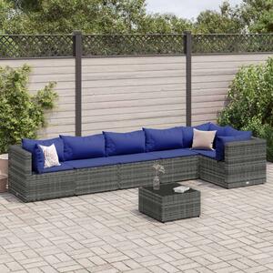 VidaXL Polyrattan Kerti Ülőgarnitúra - 7 részes - Szürke