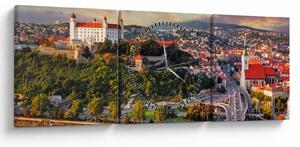 Kép - panoráma, Pozsony, Szlovákia (órával) (90x30 cm)