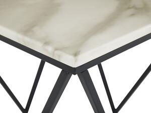 Bézs és fekete márványhatású kisasztal 50 x 50 cm MALIBU