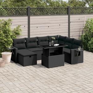 VidaXL Polyrattan Kerti Ülőgarnitúra - 8 részes - Fekete