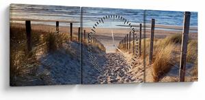 Kép - Út az északi-tengeri strandra, Hollandia (órával) (90x30 cm)