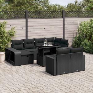 VidaXL Polyrattan Kerti Ülőgarnitúra - 11 részes - Fekete