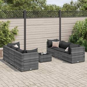 VidaXL Polyrattan Kerti Ülőgarnitúra - 7 részes - Szürke