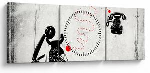 Kép - Telefon rajza Banksy stílusában (órával) (90x30 cm)