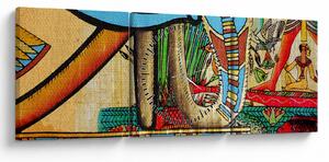 Egyiptomi motívumú kép (órával) (90x30 cm)