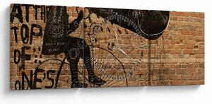 Kép - Férfi kerékpáron Banksy stílusában (órával) (90x30 cm)