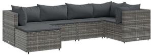 VidaXL Polyrattan Kerti Ülőgarnitúra - 6 részes - Szürke
