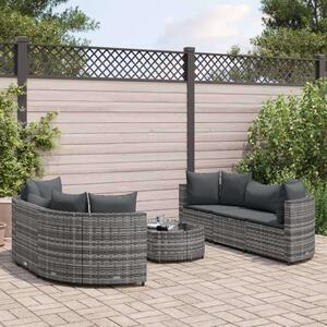 VidaXL Polyrattan Kerti Ülőgarnitúra - 7 részes - Szürke