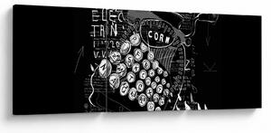 Kép - Rajz Banksy stílusában (órával) (90x30 cm)