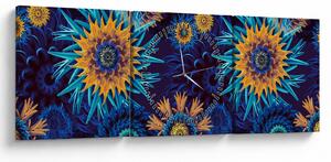 Kép - 3D virágok (órával) (90x30 cm)