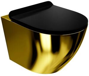 LaVita Sofi Slim Gold/Black miska WC wisząca bez kołnierza z deską wolnoopadającą złoty/czarny