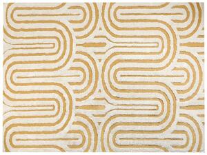 Törtfehér és sárga pamut szőnyeg 300 x 400 cm PERAI