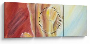 Pihenő nő képe, olajfestmény (órával) (90x30 cm)
