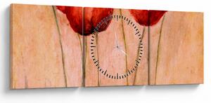 Kép - piros tulipán (órával) (90x30 cm)