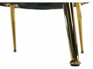 KONDELA Fotel Art-deco stílusban, smaragd Velvet anyag/gold króm-arany, NOBLIN