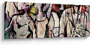 Kép - Jazz éjszaka (órával) (90x30 cm)