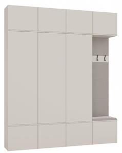 Aldabra HAGA IV (3 szekrény, 1 akasztó) gardróbszekrény, 150x238x35 cm, kasmír