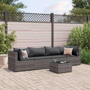VidaXL 5 részes szürke polyrattan kerti ülőgarnitúra