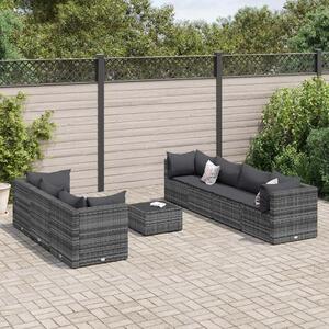 VidaXL Polyrattan Kerti Ülőgarnitúra - 8 részes - Szürke