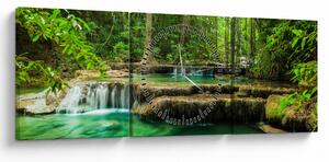 Kép - Erawan vízesés Kanchanaburiban, Thaiföldön (órával) (90x30 cm)