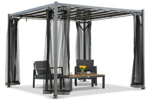 Antracit Paros 3x3m terasz pergola szúnyoghálóval Garden Point