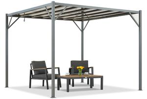 Antracit terasz pergola Paros 3x3m Garden Point