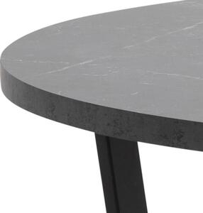 Amble étkezőasztal, fekete márvány mintás, fekete láb, 110 cm