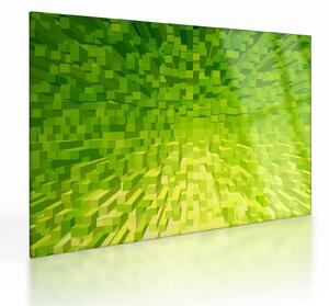 Sárgászöld kockák képe (üvegen) (70x50 cm)