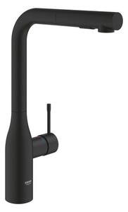 Mosogató csaptelep GROHE Essence kihúzható zuhannyal, 2 áram phantom black 30504KF0